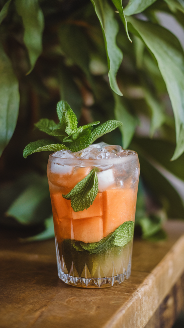 The Minty Melon Mojito is a refreshing twist on the classic mojito. It's the perfect blend of juicy melon and cool mint, creating a drink that's both sweet and invigorating. This cocktail is simple to make, making it ideal for warm days or casual gatherings with friends.