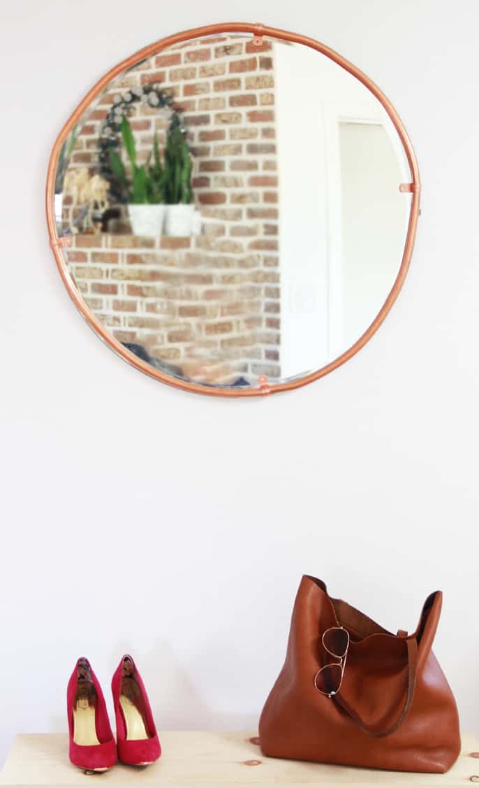 Make a gorgeous copper frame for your round mirror