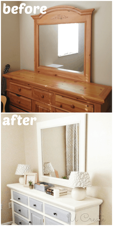 Mirror Makeover Ideas 35 Ways To, How To Make A Dresser Mirrored
