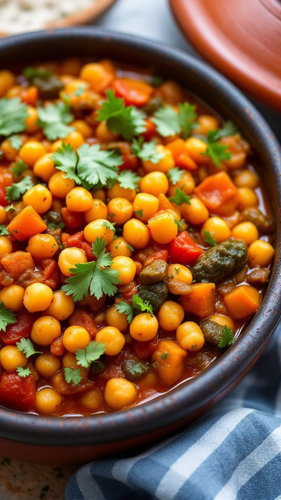 This Moroccan Chickpea Stew is a warm and hearty dish that's perfect for any day. Packed with chickpeas and vibrant veggies, it's both healthy and satisfying.