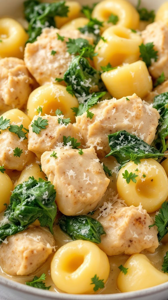 This One-Pan Creamy Chicken Gnocchi is a cozy meal that comes together in no time. The tender chicken pairs perfectly with soft gnocchi and fresh spinach in a rich, creamy sauce. It's a dream dish for a weeknight dinner, and you can find the full recipe here!