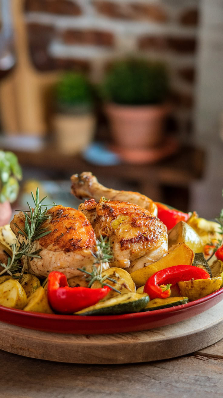 This one-pan lemon garlic chicken is super easy to whip up on a busy night. Just throw everything together, and let the oven do the work while you relax. With juicy chicken and colorful veggies, it’s a delicious way to enjoy dinner without a lot of fuss!