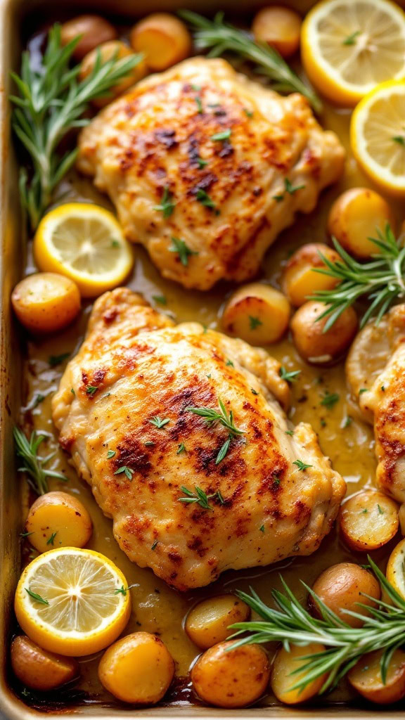 This One-Pan Lemon Herb Chicken & Potatoes is a total winner for busy nights. The juicy chicken pairs perfectly with tender potatoes and fresh herbs, all cooked together for easy cleanup. It's a simple, delicious meal that everyone will love!