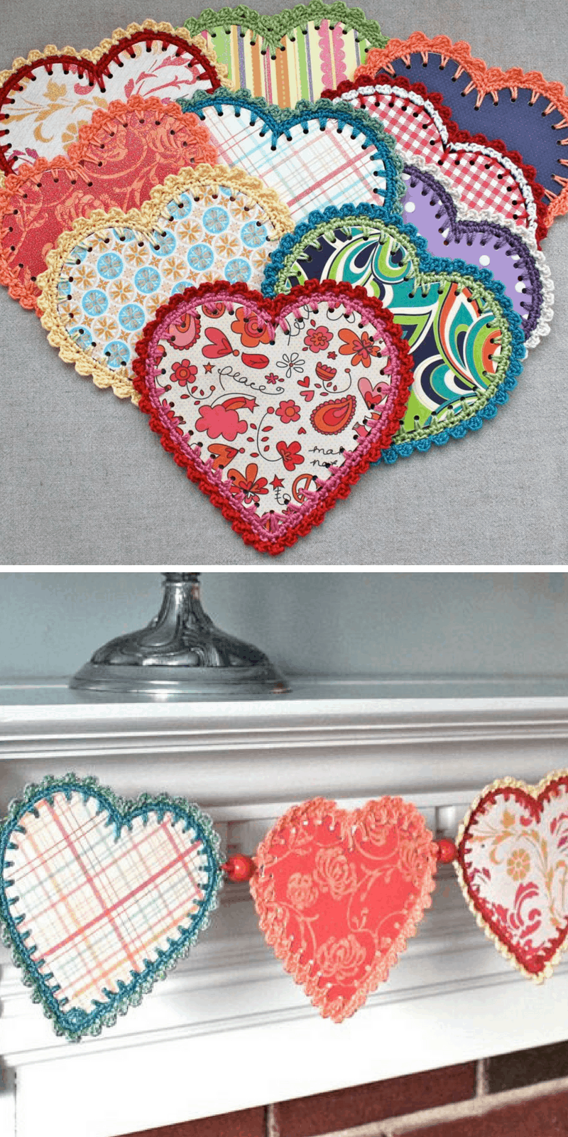 Crocheted Paper Heart Garland (and tutorial)