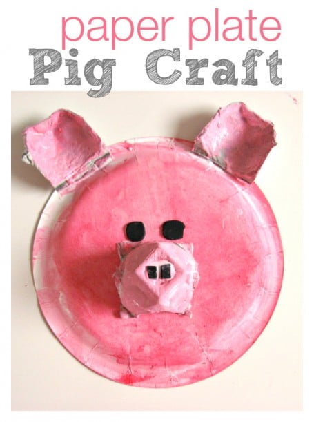 paper plate pig craft