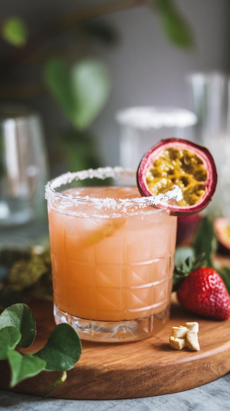 The Passion Fruit Margarita is a refreshing twist on the classic cocktail. With its vibrant tropical flavor, this drink brings a burst of sunshine to your glass. The sweet and tart notes of passion fruit perfectly complement the zesty lime, creating a well-balanced and delightful taste that's hard to resist.