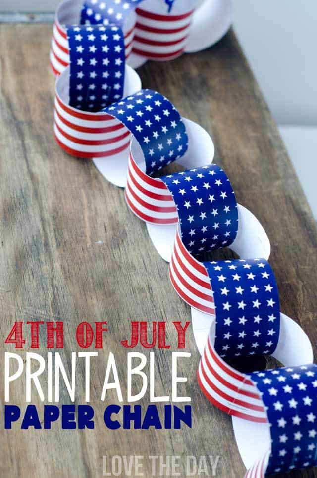 4th of July Printable Paper Chain