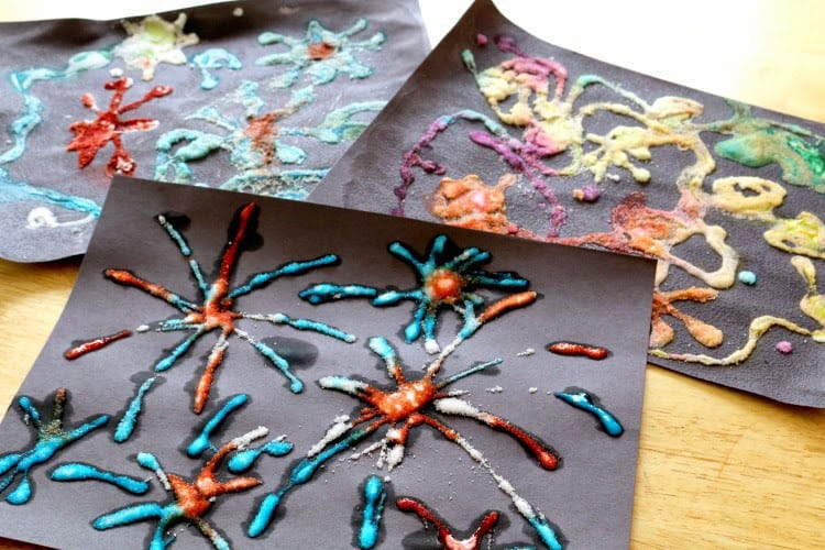 Salt Fireworks: Festive Fine Motor Craft for Kids