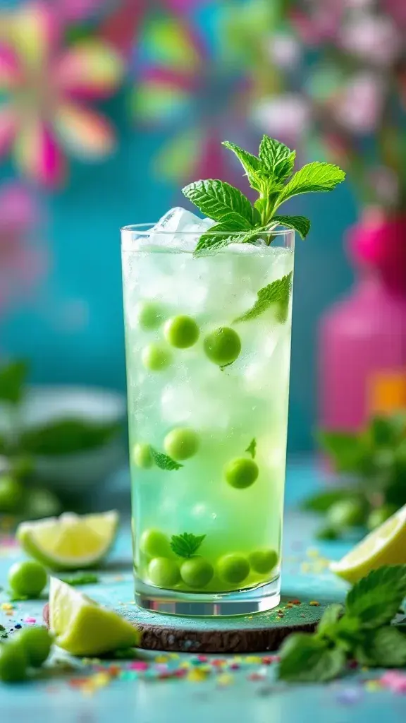 ๐ Pea and Mint Fizz ๐ฆThis oneโs unexpectedly delicious! Fresh peas and mint make this cocktail extra refreshing, and a splash of bubbles brings it to life.