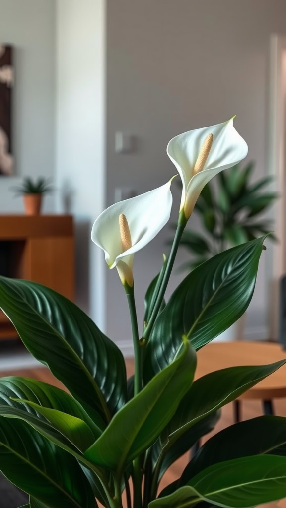 The Peace Lily is a fantastic choice for indoor spaces. Its striking white blooms bring a touch of beauty to any room, making it a favorite among plant lovers. Plus, it's easy to care for, thriving in low light and only needing occasional water.