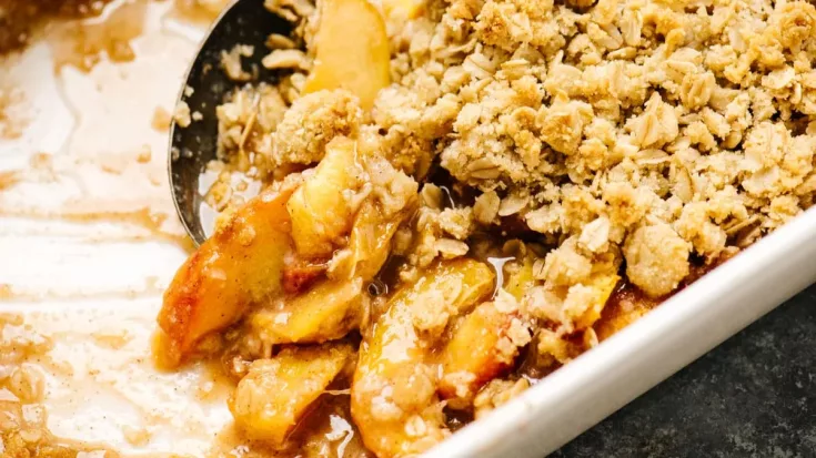 This crisp is just peachy! Get maximum dessert satisfaction with minimal effort when you whip up this easy Peach Crisp. Our gluten-free version features juicy peach filling and buttery streusel topping with notes of cinnamon and vanilla. Elevate this classic summer treat by going a la mode.