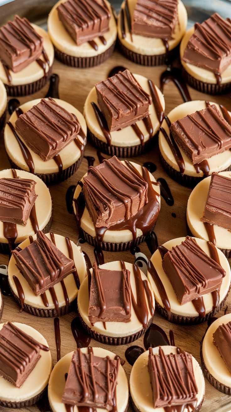 These Peanut Butter Cup Mini Cheesecakes are a hit at any bake sale! Each bite is a perfect mix of creamy cheesecake and rich peanut butter flavor, topped with a chocolate drizzle. They’re easy to make and sure to impress your friends and family!