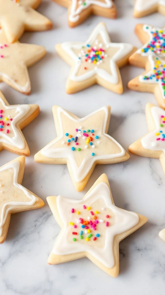 These vanilla almond cut cookies are a delightful treat perfect for any occasion. With their charming shapes and sweet icing, they bring a smile to everyone’s face. You can find the full recipe here to bake your own batch!