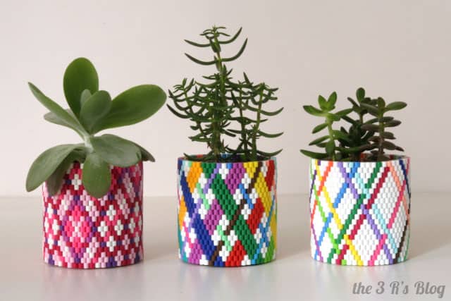 Perler Bead Woven Planter