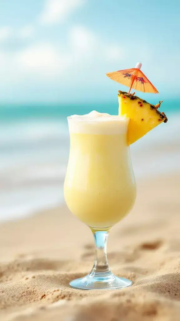 🍍 Tropical Pineapple Coconut Daiquiri 🥥A little sip of paradise in a glass! This daiquiri is smooth, sweet, and loaded with tropical vibes. Think fresh pineapple, creamy coconut, and just the right amount of rum to make you feel like you're lounging on a beach somewhere. 🏝️🍹