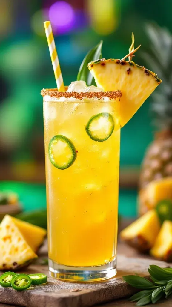 The Pineapple Jalapeño Vodka Smash is a fun twist on a classic cocktail. This drink mixes sweet pineapple with a spicy kick from jalapeños, making it super refreshing. Perfect for summer gatherings, it’s sure to impress your friends!