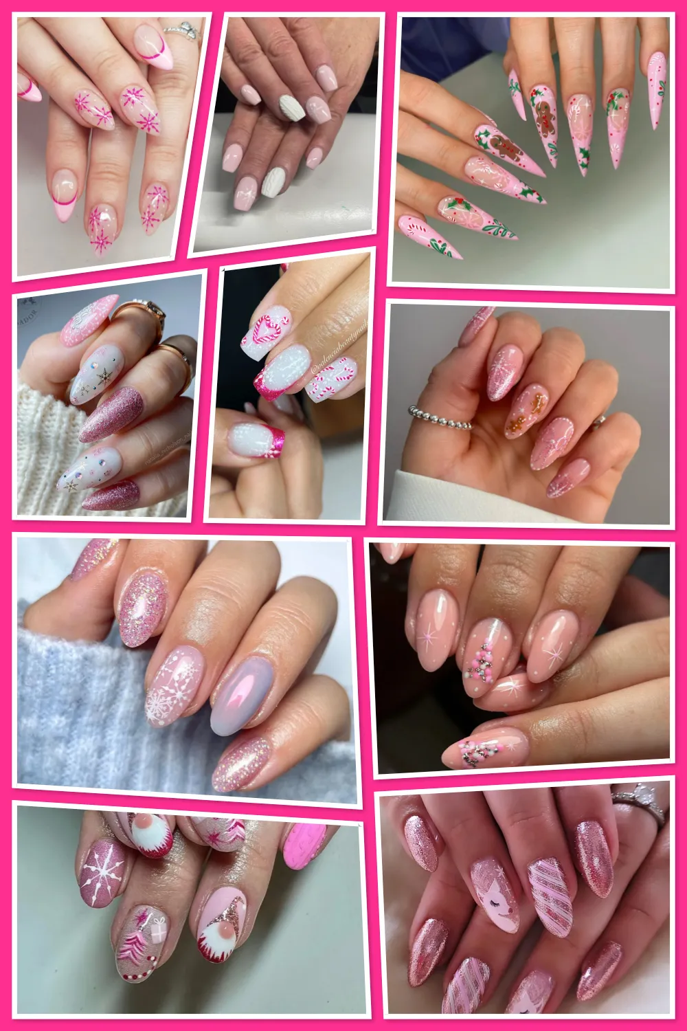Looking for Pink Winter Nails? From candy cane hearts to pink snowflakes and glittery sweater nails, these pink Christmas nail ideas are perfect for the holidays. Save your favorite classy Christmas nails to try this season! 💅