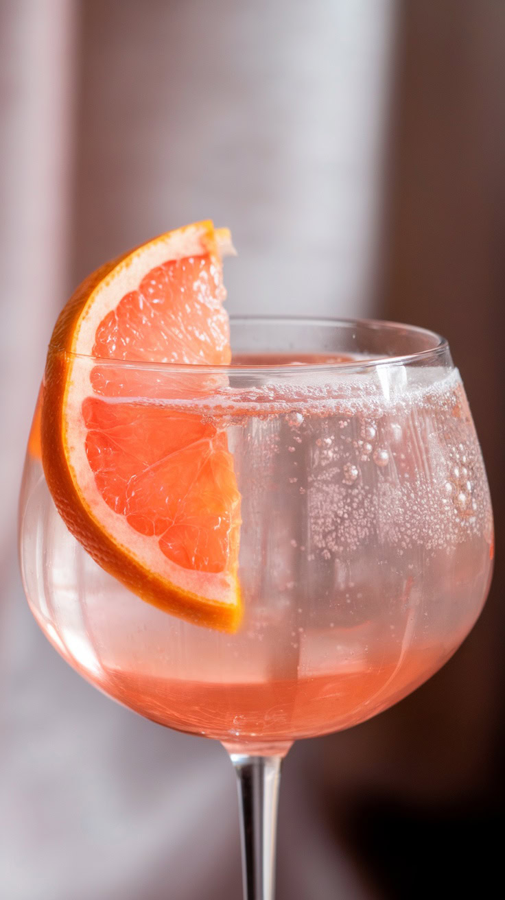 The Pink Grapefruit Vodka Fizz is a refreshing cocktail that's perfect for a girls' night in. With its bright citrus flavor and bubbly finish, this drink is both invigorating and light. It's simple to whip up, making it an ideal choice for a fun evening with friends.