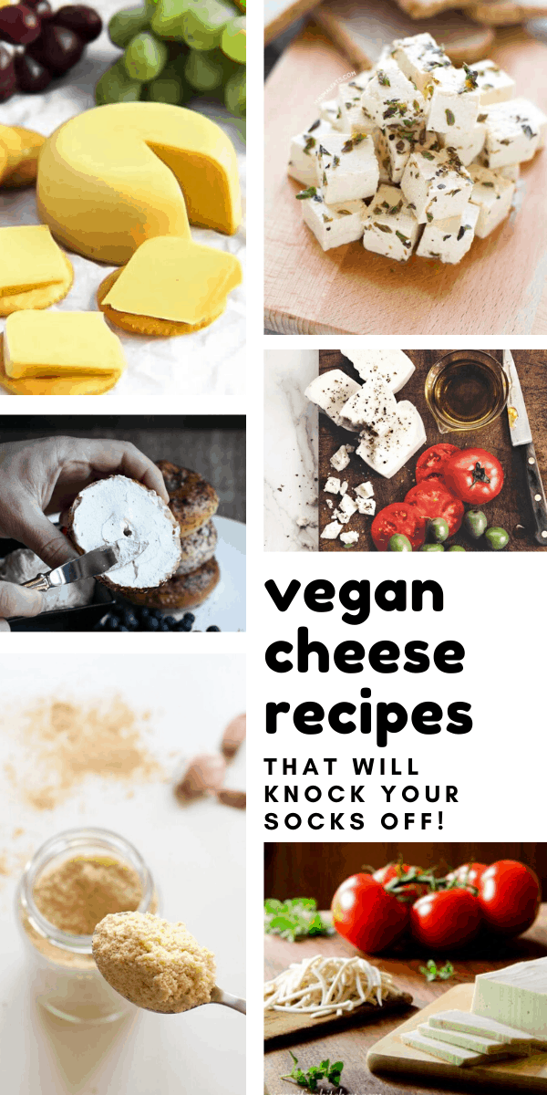 These easy to make plant-based vegan cheese recipes are healthy and delicious and include alternatives for cheddar, mozzarella and feta