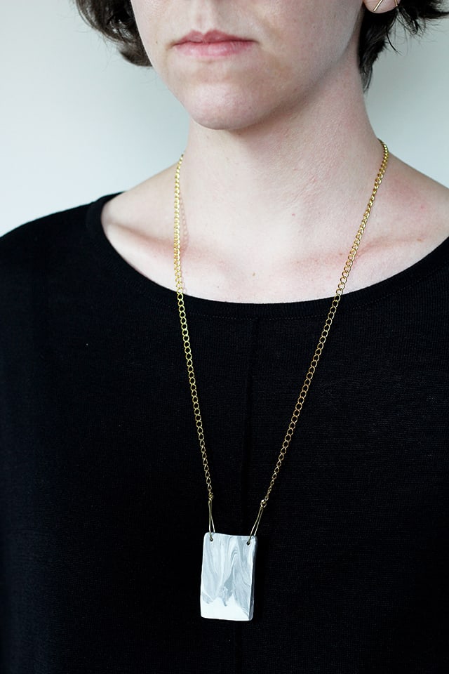 Faux Marble Necklace