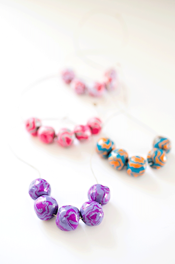 Clay Wooden Bead Necklaces