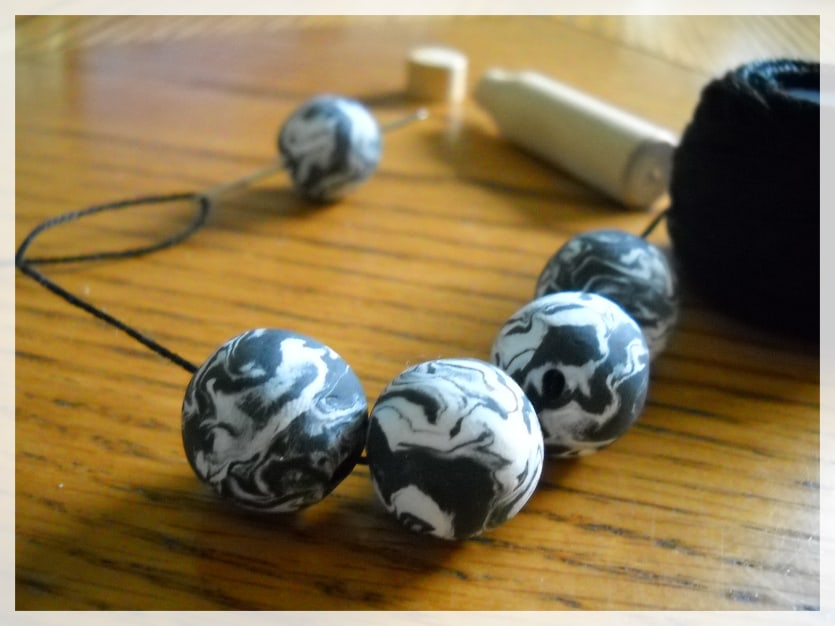 DIY Marbled Polymer Clay Beads