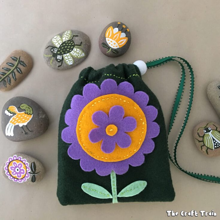 Image for Garden rocks in a drawstring bag