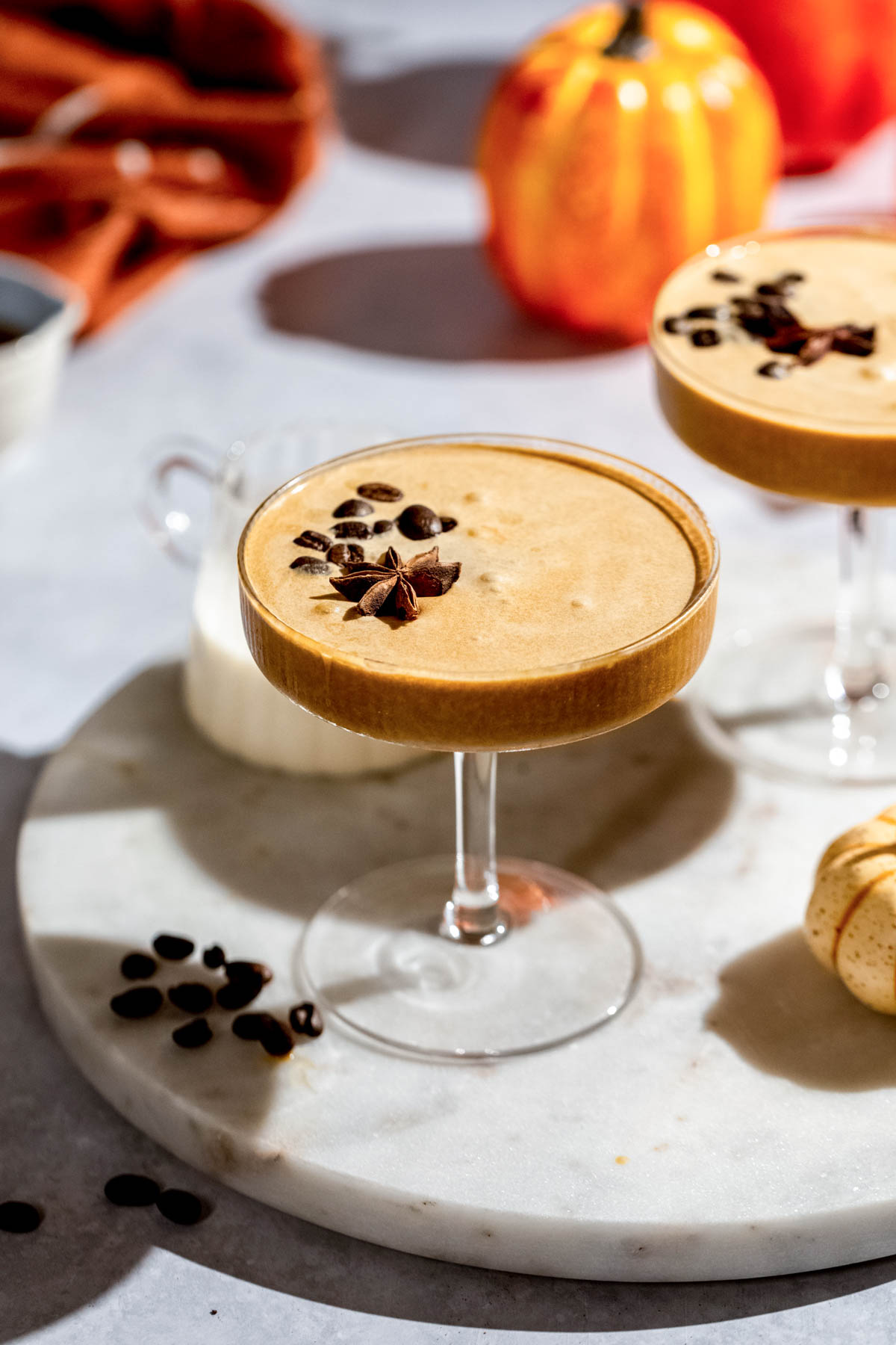 Another pumpkin and espresso combination, this martini is a little pick-me-up that’s full of fall flavor. Enjoy it as a fun, unique Thanksgiving treat!