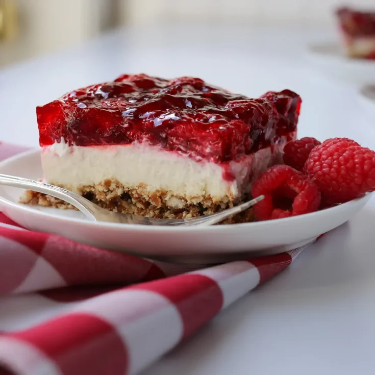Image for Raspberry Pretzel Dessert Recipe (No Cool Whip)
