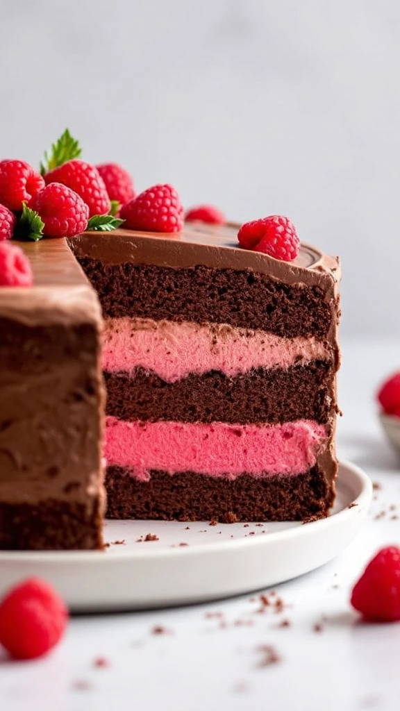 This Raspberry Chocolate Mousse Cake is a treat that combines rich chocolate with a burst of raspberry flavor. Each slice reveals layers of creamy mousse and moist cake, making it perfect for any occasion. If you're looking for a delightful dessert, check out the recipe here!