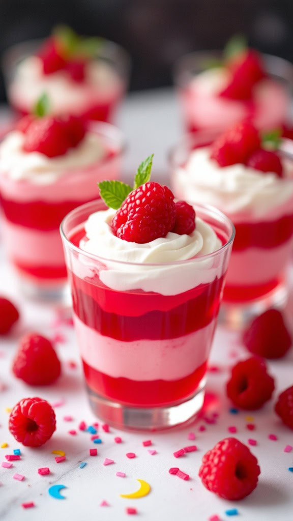 Raspberry jello cups are a fun and tasty treat! They are easy to make and perfect for any gathering. With layers of raspberry jello and creamy pudding, these cups look as good as they taste! Get the recipe here.