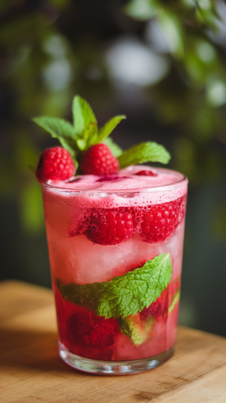 The Raspberry Mojito is a refreshing twist on the classic cocktail, combining the zing of lime with the sweet-tart flavor of fresh raspberries. This drink is perfect for warm days or any gathering where you want to impress your friends with a bright and colorful beverage.