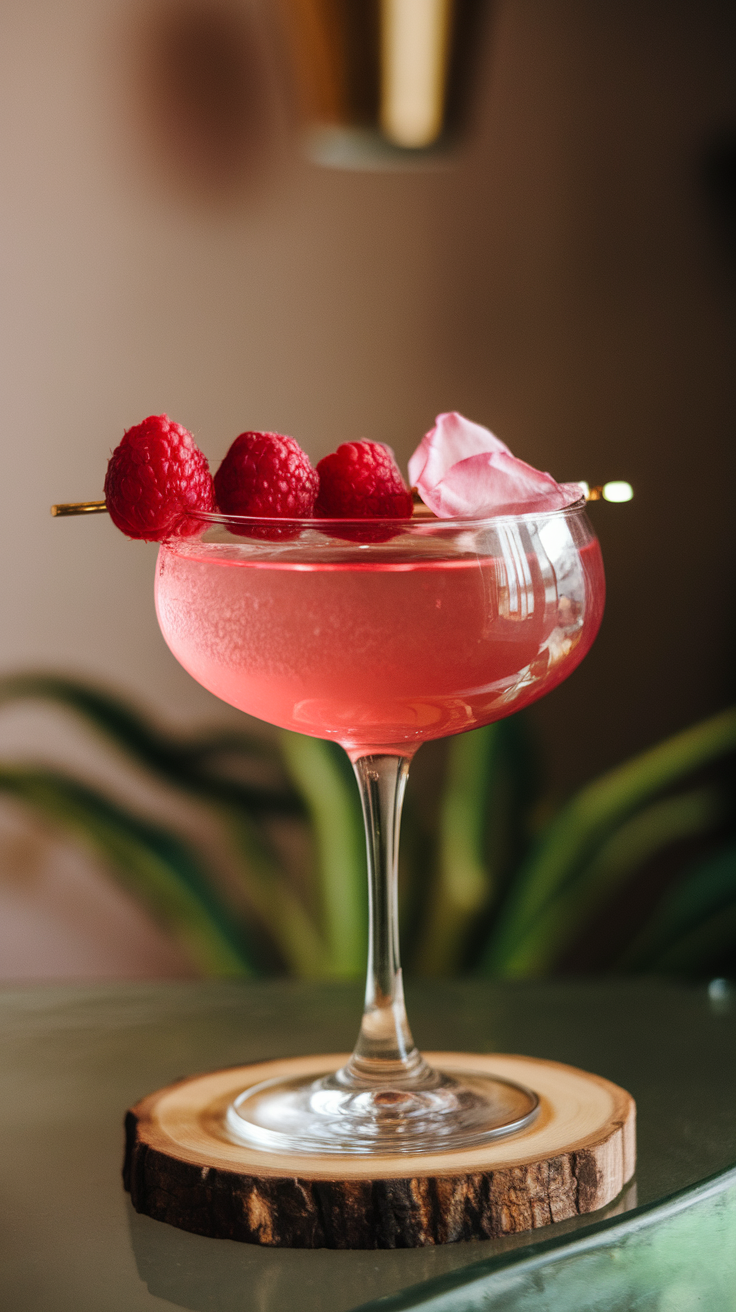 The Raspberry Rose Cosmopolitan is a delightful twist on the classic cocktail, bringing a fresh and fruity flavor to your glass. With a hint of floral notes from the rose, this drink is refreshing, vibrant, and perfect for any occasion.