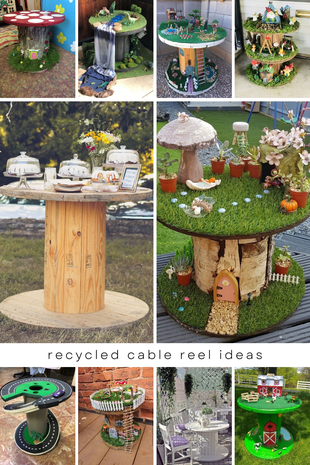 Discover the magic of upcycling with these cable reel transformations! From game tables to fairy gardens, these projects offer endless possibilities. 🏡🎮 Perfect for those looking to repurpose cable spools into beautiful garden furniture or imaginative small worlds. Get inspired to create something extraordinary from everyday items. Click to explore more! #RecycledArt #CreativeDIY #HomeImprovement