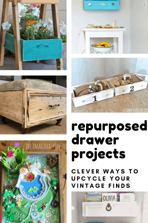 So many fabulous ways to repurpose those old drawers into cute home decor items and storage