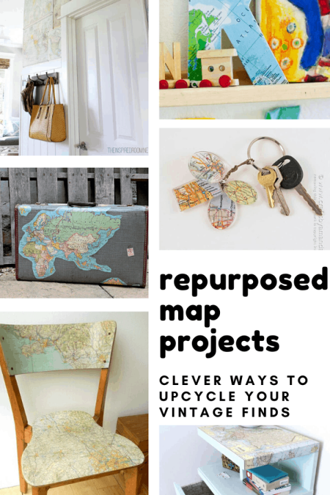 Loving these repurposed map projects - so many ways to upcycle your vintage flea market finds into home decor and handmade gifts!