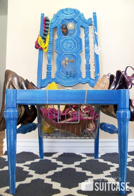 Turn an old chair into an accessory station