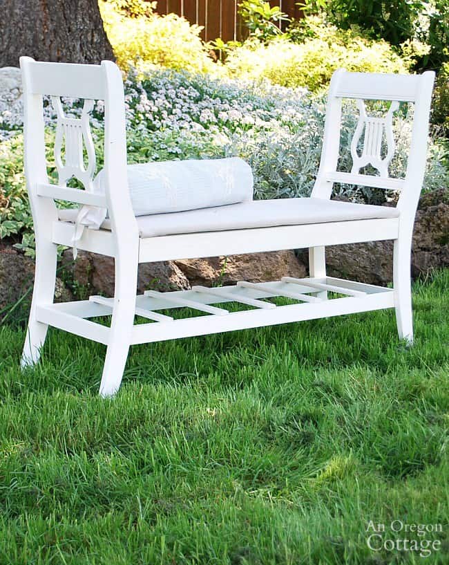 Make a French-style bench from two old chairs