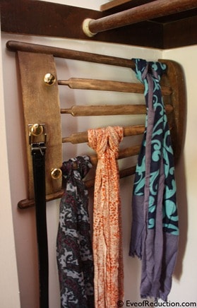  Turn an old wooden chair into a scarf hanger