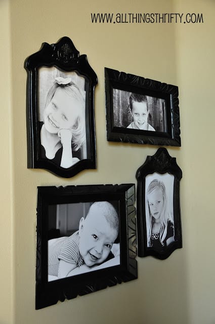 Turn the old chair backs into photo frames