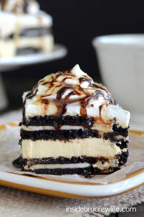 Salted Caramel OREO Icebox Cake