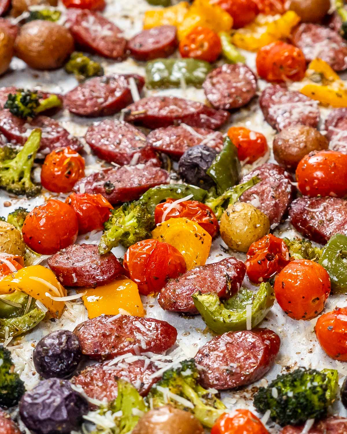 Sheet Pan Sausage and Veggies: Toss some chicken sausage, sweet potatoes, and Brussels sprouts with olive oil and spices, and roast for a no-fuss dinner.