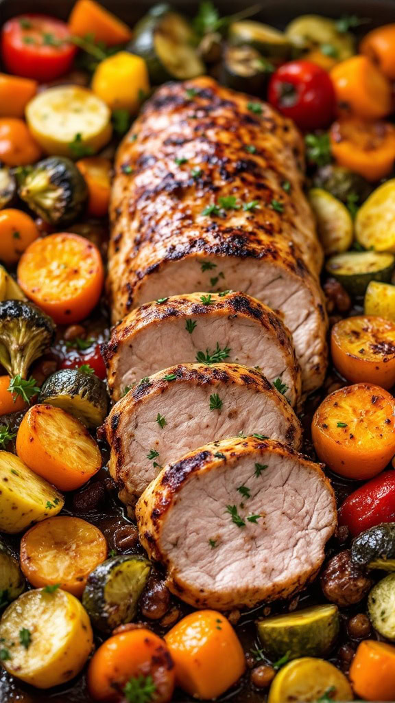 This Sheet Pan Pork Tenderloin is a delicious and easy meal that everyone will love. The tender pork pairs perfectly with colorful roasted veggies, making it a feast for both the eyes and the taste buds. It's a great way to enjoy a homemade dinner with minimal cleanup!