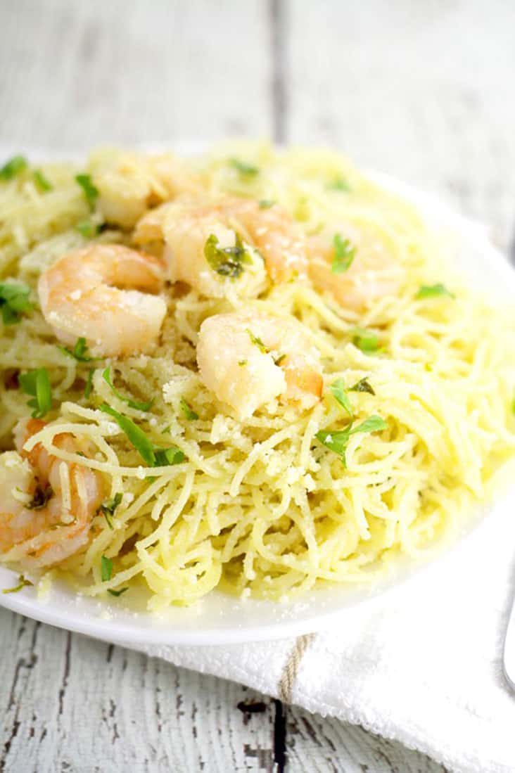 Garlic Parmesan Shrimp and Angel Hair