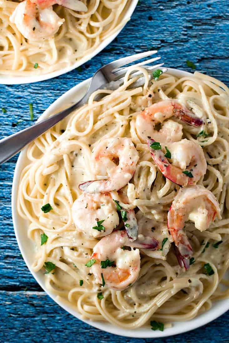 Creamy Pesto Shrimp Pasta