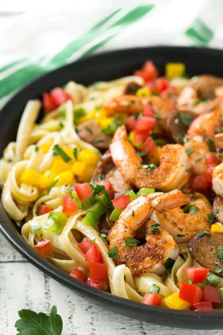 Cajun Shrimp and Sausage Pasta