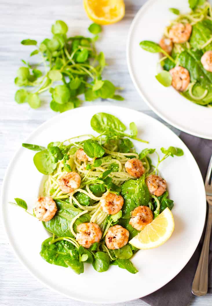 Garlic Shrimp with Chilli Pesto Pasta