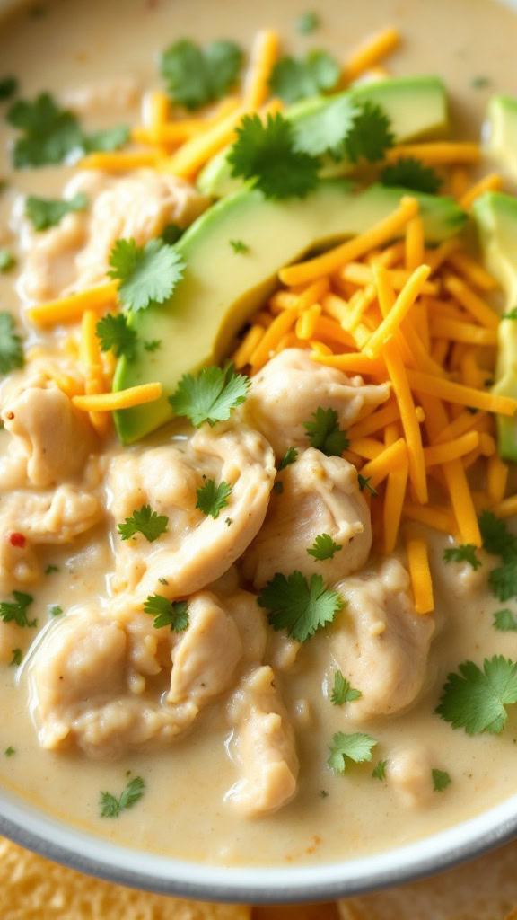 This Slow Cooker White Chicken Chili is perfect for cozy nights. It’s creamy, simple to make, and packed with flavor. 