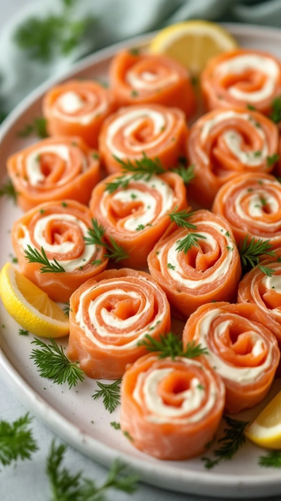 For a sophisticated twist, try smoked salmon and cream cheese pinwheels. Creamy cheese paired with smoky salmon creates a mouthwatering bite-sized snack that looks as elegant as it tastes. Garnish with fresh dill or lemon slices for a refreshing touch.