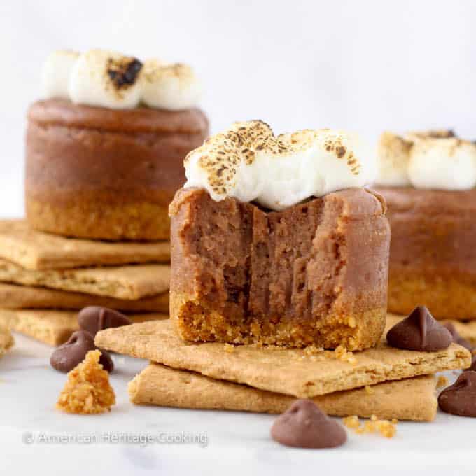 Mini Smores Milk Chocolate Cheesecakes